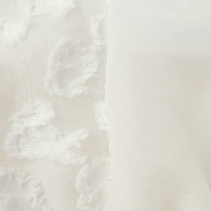 BARNEYS NEW YORK 異素材コンビネーション オーガンジーフロントジップアップブルゾン WHITE