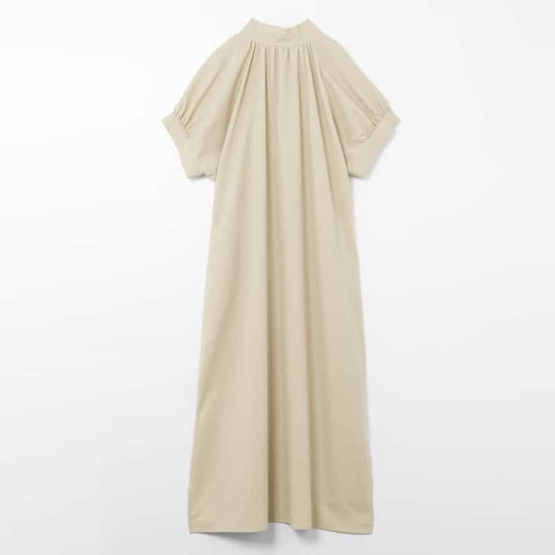 BARNEYS NEW YORK ウォッシャブル 接触冷感素材ボウタイドレス BEIGE