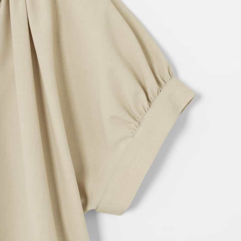 BARNEYS NEW YORK ウォッシャブル 接触冷感素材ボウタイドレス BEIGE