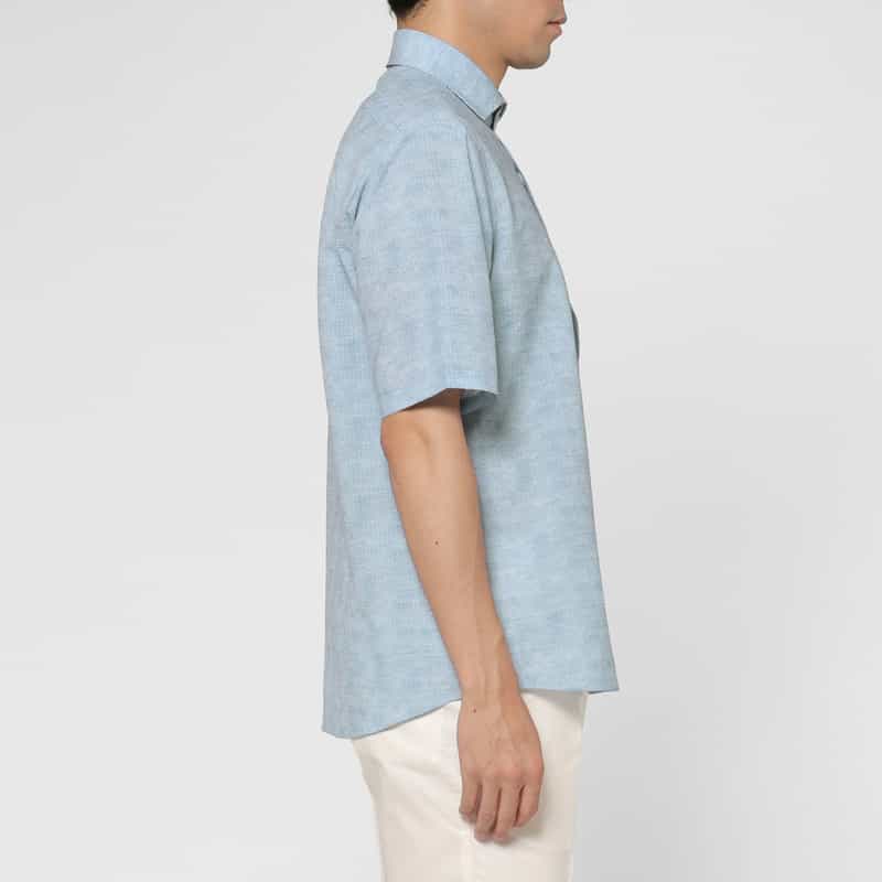 BARNEYS NEW YORK ショートスリーブプリントシャツ BLUE