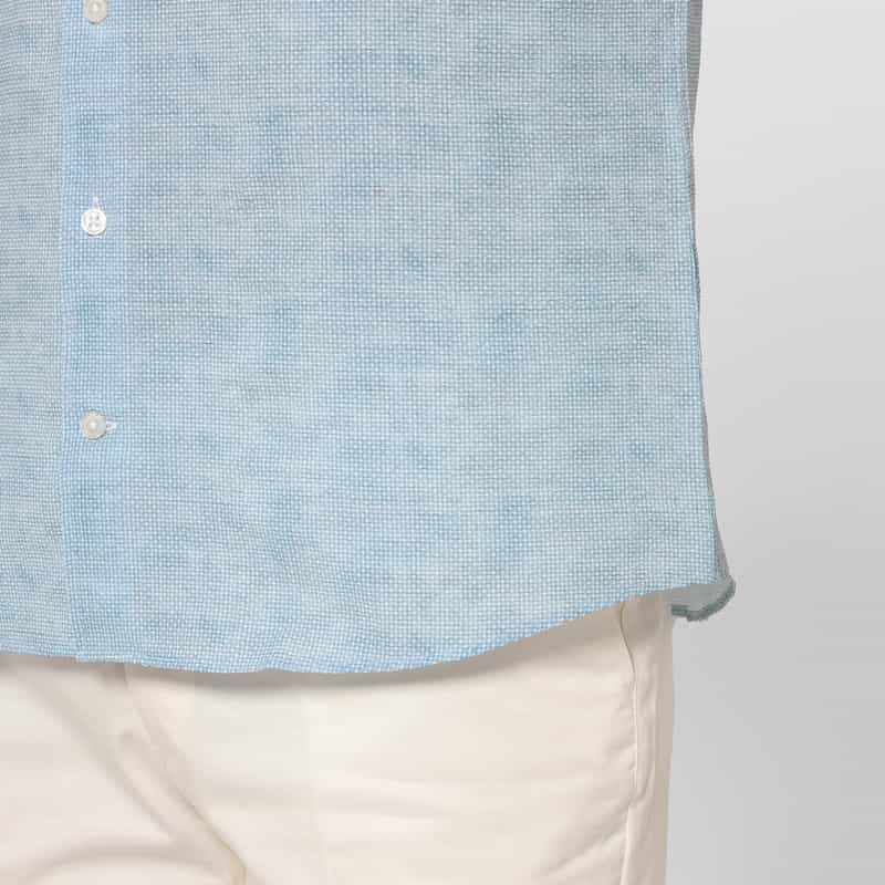 BARNEYS NEW YORK ショートスリーブプリントシャツ BLUE