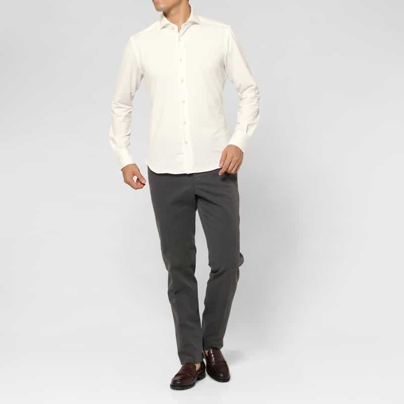 XACUS XACUS＜ザッカス＞ ストレッチ素材シャツ WHITE