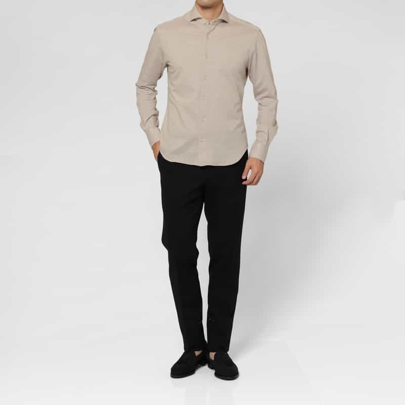 XACUS XACUS＜ザッカス＞ コットンジャージー素材シャツ BEIGE