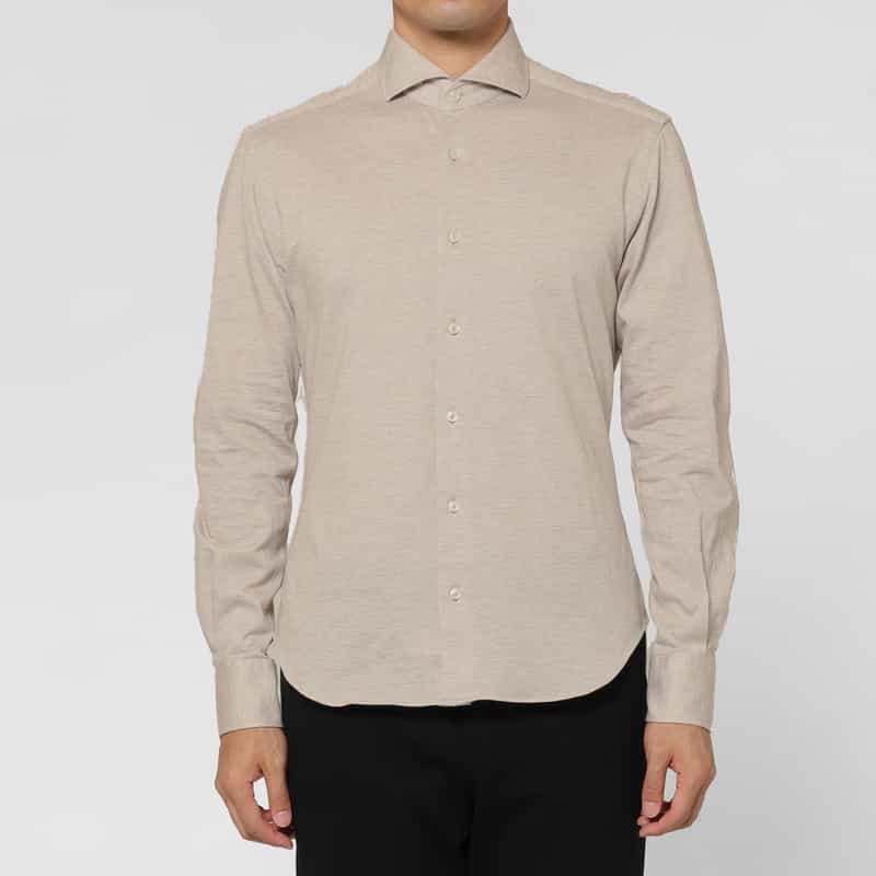XACUS XACUS＜ザッカス＞ コットンジャージー素材シャツ BEIGE