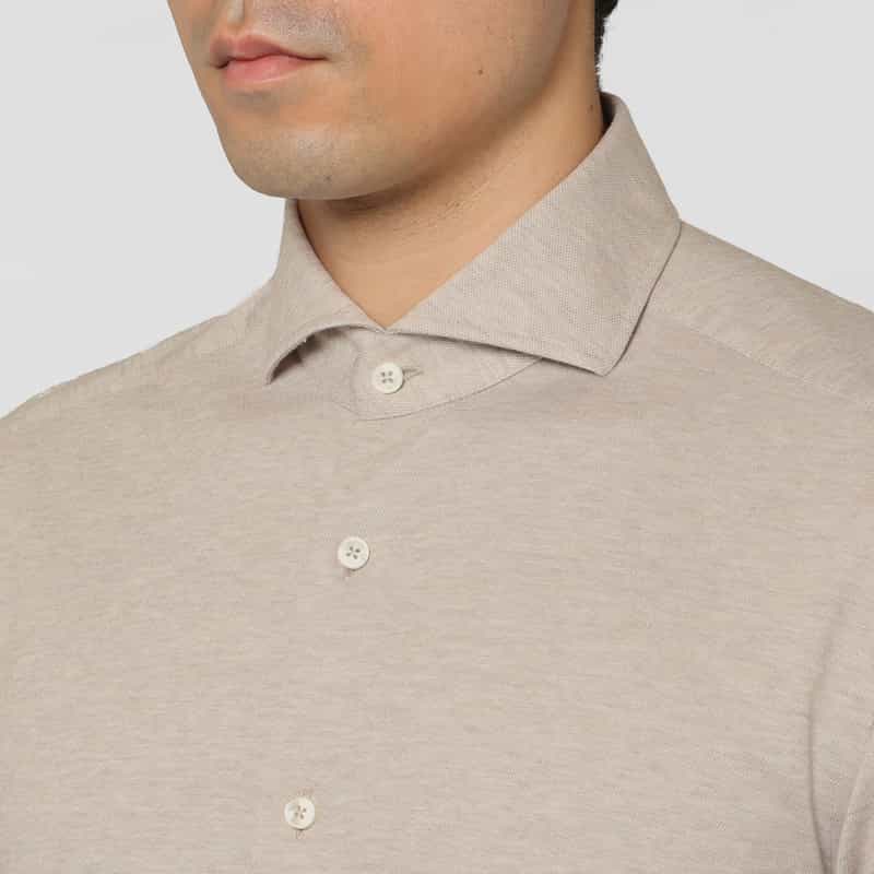 XACUS XACUS＜ザッカス＞ コットンジャージー素材シャツ BEIGE