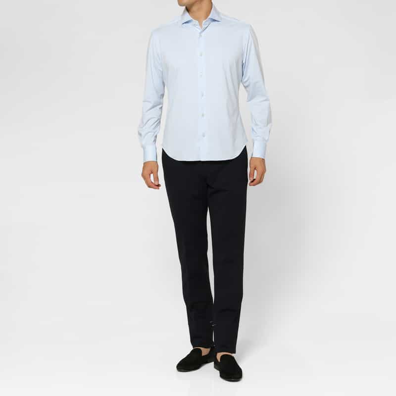XACUS XACUS＜ザッカス＞ ストレッチ素材シャツ BLUE