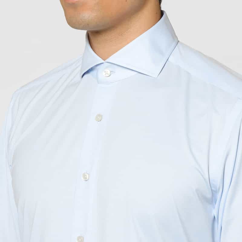 XACUS XACUS＜ザッカス＞ ストレッチ素材シャツ BLUE