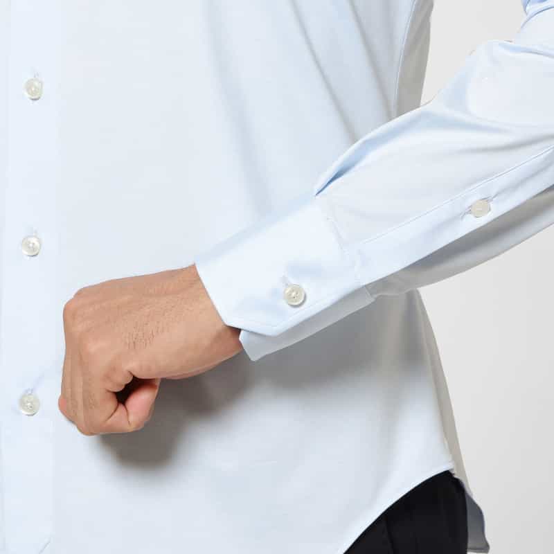 XACUS XACUS＜ザッカス＞ ストレッチ素材シャツ BLUE