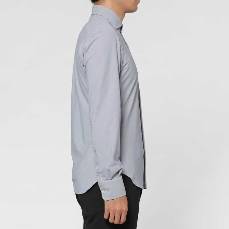 XACUS XACUS＜ザッカス＞ ピンストライプ柄ストレッチシャツ BLUE