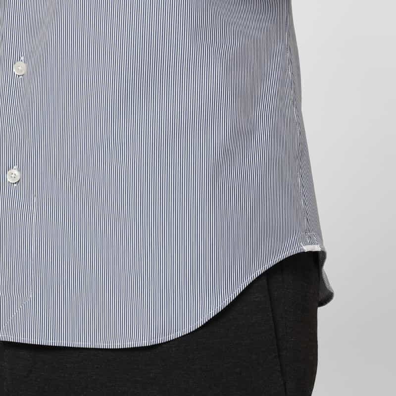 XACUS XACUS＜ザッカス＞ ピンストライプ柄ストレッチシャツ BLUE