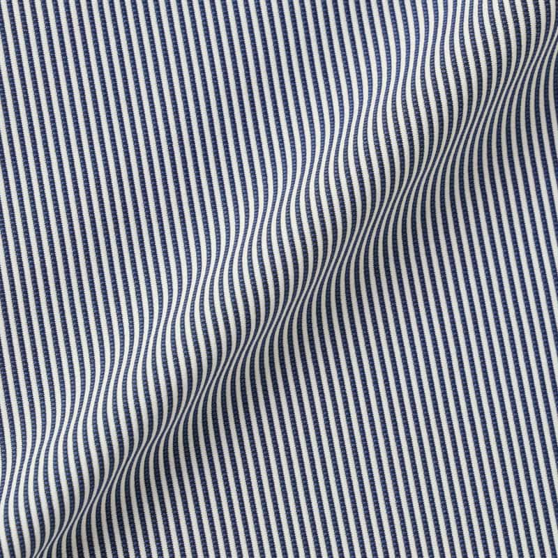 XACUS XACUS＜ザッカス＞ ピンストライプ柄ストレッチシャツ BLUE
