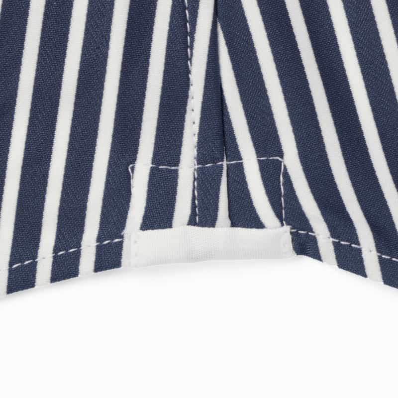 XACUS XACUS＜ザッカス＞ ストライプ柄ストレッチシャツ NAVY
