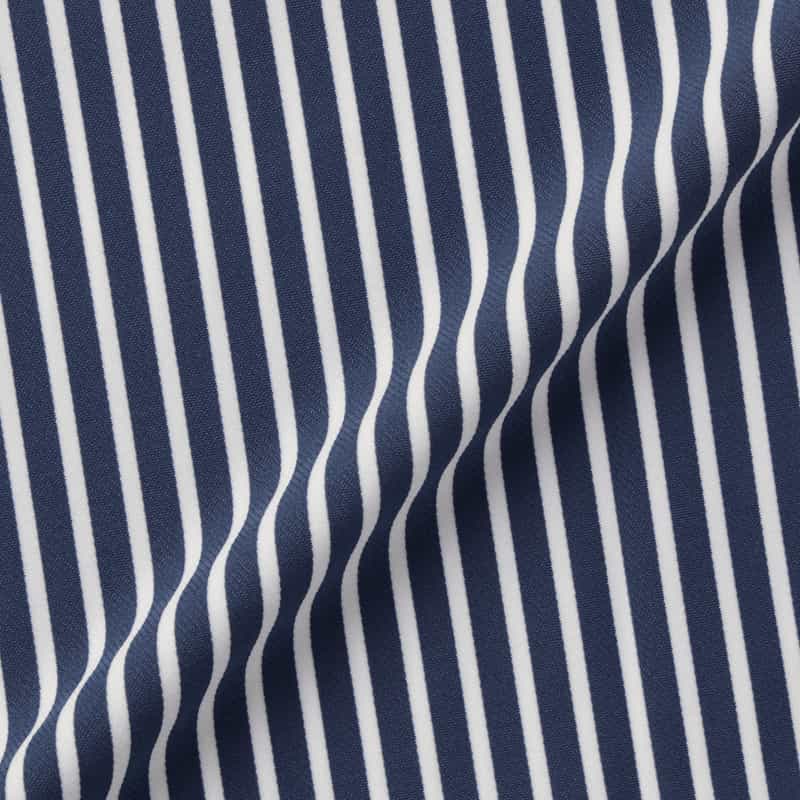 XACUS XACUS＜ザッカス＞ ストライプ柄ストレッチシャツ NAVY