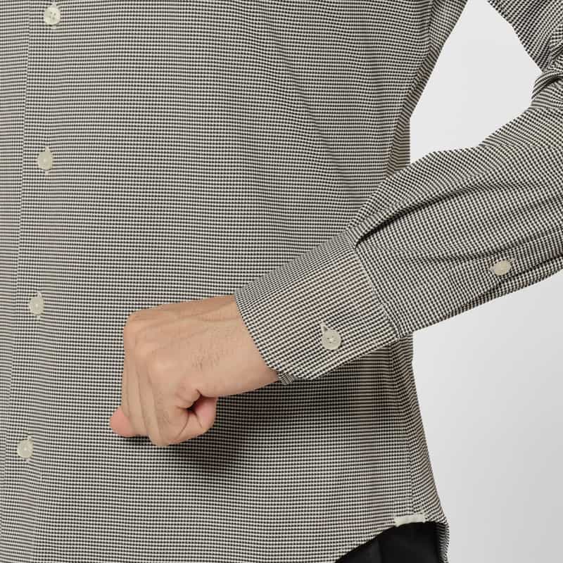 XACUS XACUS＜ザッカス＞ 千鳥柄ストレッチシャツ BLACK