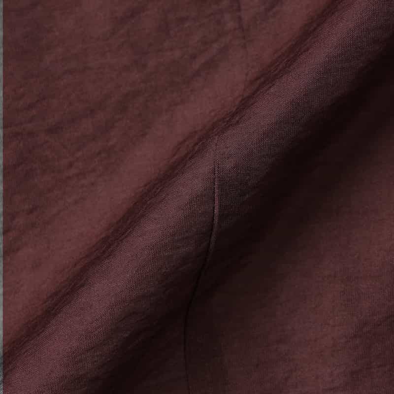 BARNEYS NEW YORK ウォッシャブル ラッフルデザインバンドカラーブラウス BROWN