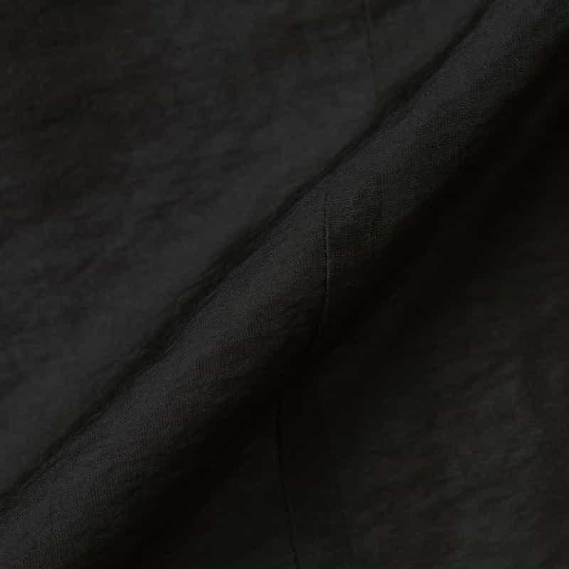 BARNEYS NEW YORK ウォッシャブル ラッフルデザインバンドカラーブラウス BLACK