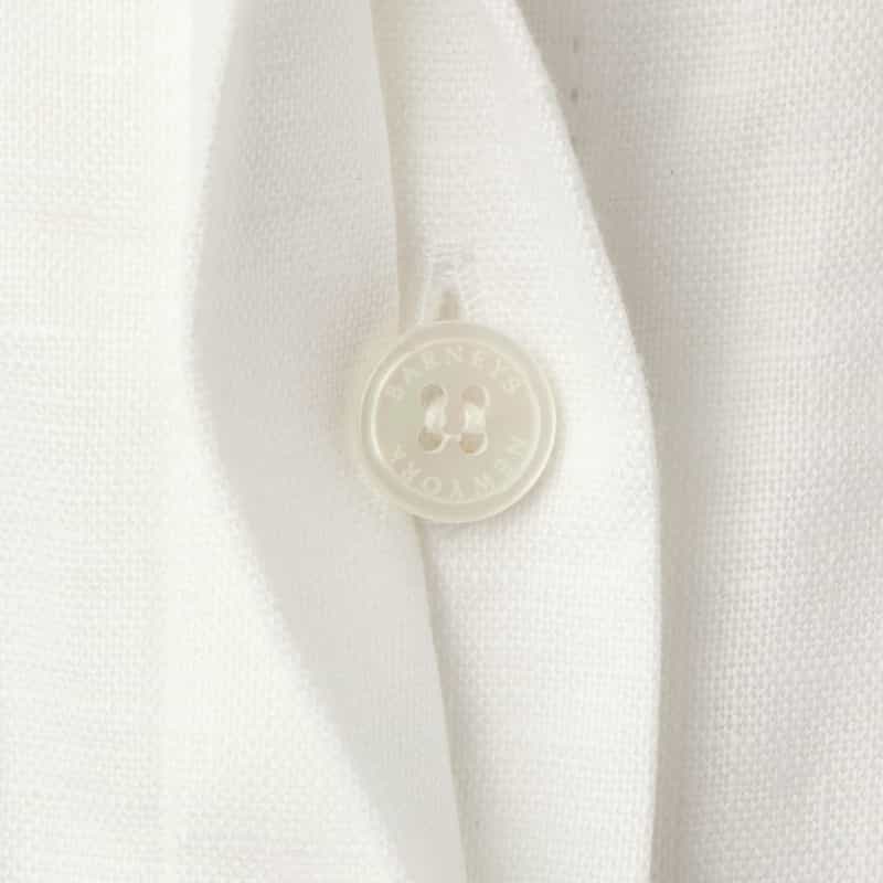 BARNEYS NEW YORK ウォッシャブル ソフトリネン素材サファリロングドレス（インナードレス付き） WHITE
