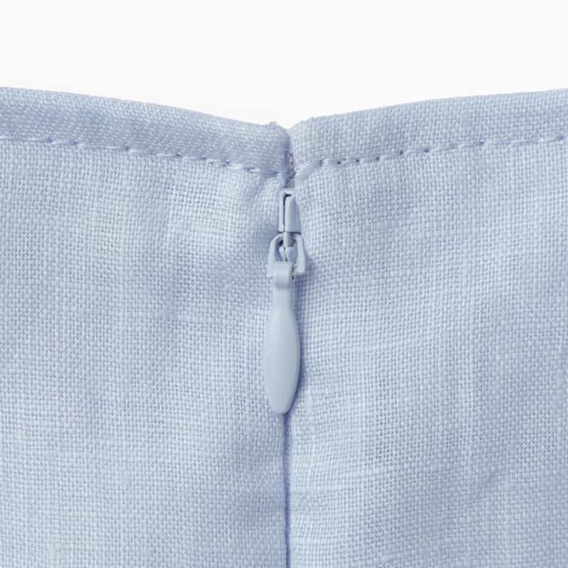 BARNEYS NEW YORK ウォッシャブル ソフトリネン素材Vネックフレアロングドレス（インナードレス付き） LIGHT BLUE