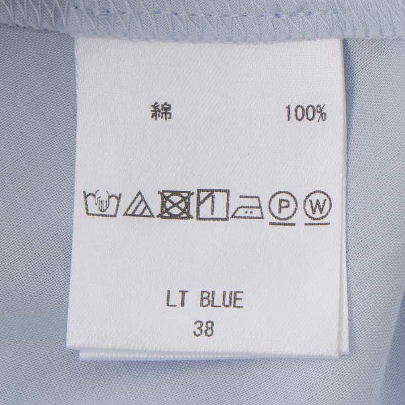 BARNEYS NEW YORK ウォッシャブル ソフトリネン素材Vネックフレアロングドレス（インナードレス付き） LIGHT BLUE