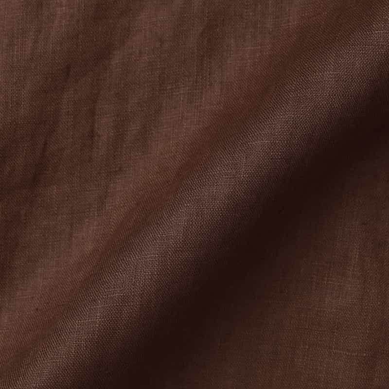 BARNEYS NEW YORK ウォッシャブル ソフトリネン素材Vネックフレアロングドレス（インナードレス付き） BROWN