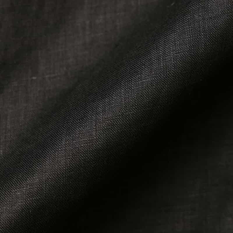 BARNEYS NEW YORK ウォッシャブル ソフトリネン素材Vネックフレアロングドレス（インナードレス付き） BLACK