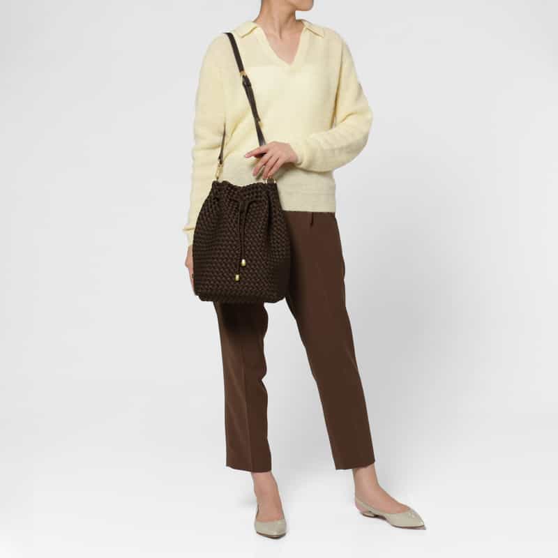 NAGHEDI NAGHEDI ＜ナゲディ＞ バケットバッグ “Mercer Large Bucket“ DARK BROWN