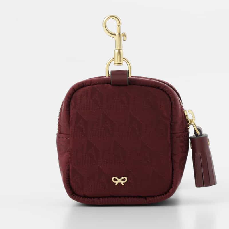 ANYA HINDMARCH ANYA HINDMARCH ＜アニヤ ハインドマーチ＞ AHロゴ ナイロン イヤフォンポーチ WINE