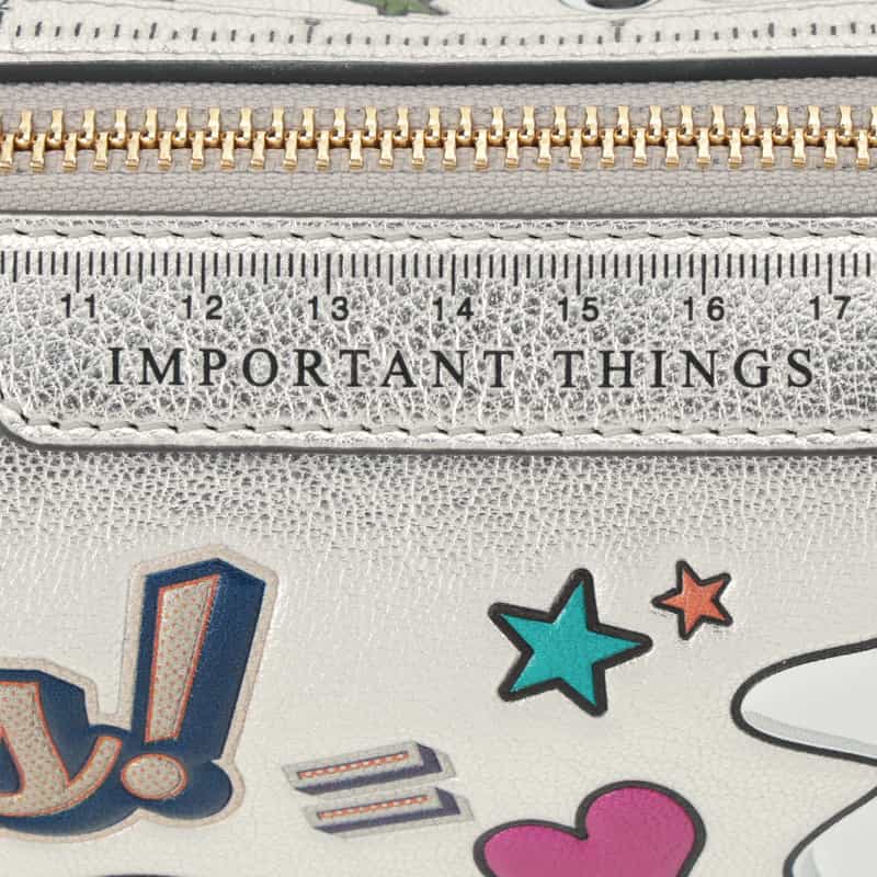 ANYA HINDMARCH ANYA HINDMARCH ANYA HINDMARCH ＜アニヤ ハインドマーチ＞ オール・オーバー・ステッカー・インポータント・シングス・ポーチ SILVER