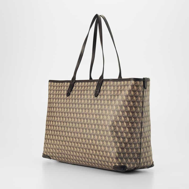 ANYA HINDMARCH ANYA HINDMARCH ＜アニヤ ハインドマーチ＞ ジップ付きトートバッグ “I am a Plastic Bag“ BROWN