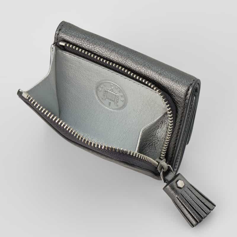 ANYA HINDMARCH ANYA HINDMARCH ＜アニヤ ハインドマーチ＞ メタリック三つ折りウォレット “EYES“ GRAY