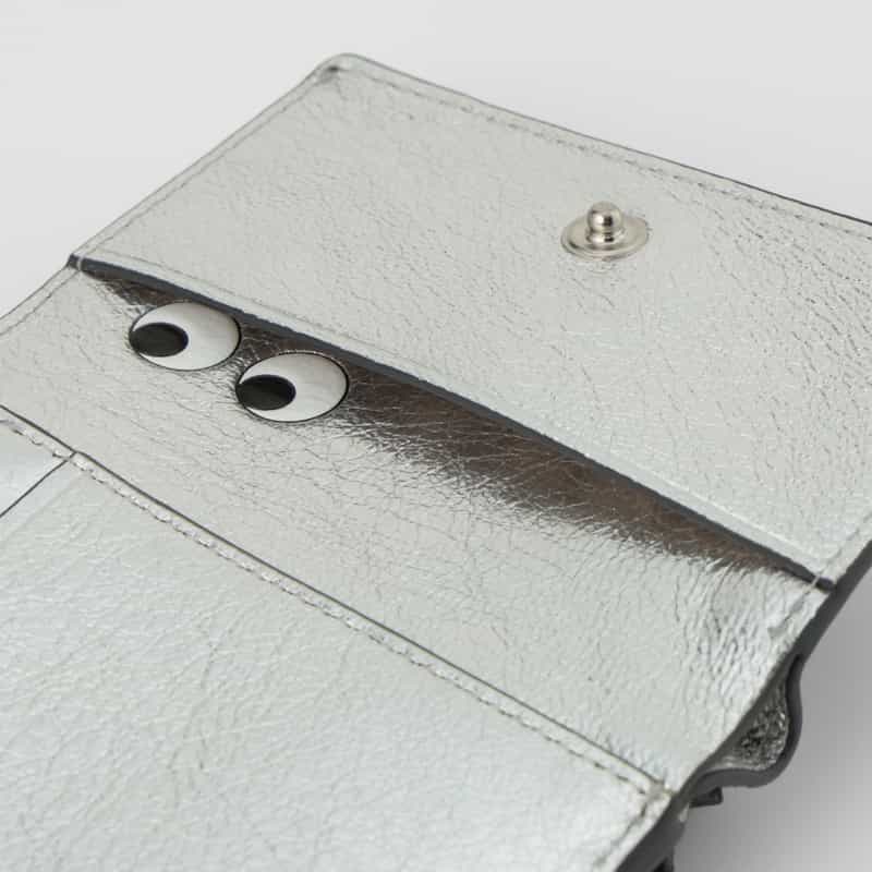 ANYA HINDMARCH ANYA HINDMARCH ＜アニヤ ハインドマーチ＞ メタリック三つ折りウォレット “EYES“ GRAY