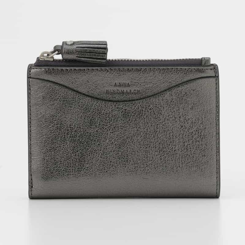 ANYA HINDMARCH ANYA HINDMARCH ＜アニヤ ハインドマーチ＞ メタリック ダブルジップコンパクトウォレット "EYES" GRAY