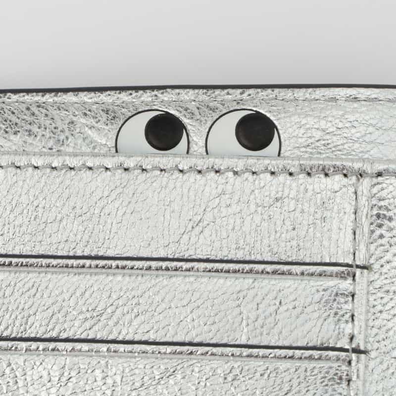 ANYA HINDMARCH ANYA HINDMARCH ＜アニヤ ハインドマーチ＞ メタリック ダブルジップコンパクトウォレット "EYES" GRAY