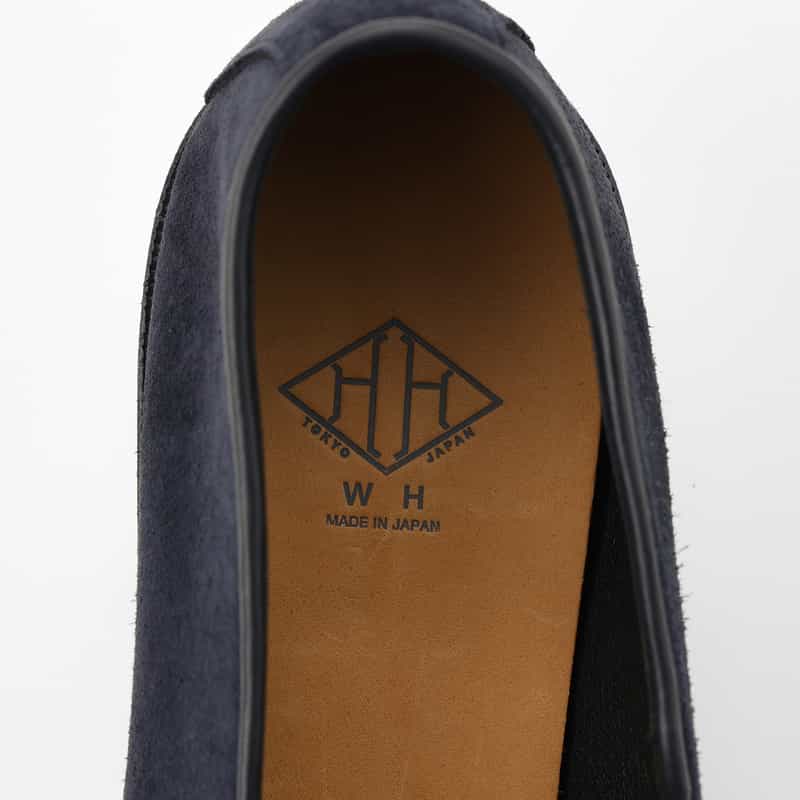 WH WH＜ダブルエイチ＞ スエード素材スリッポン NAVY