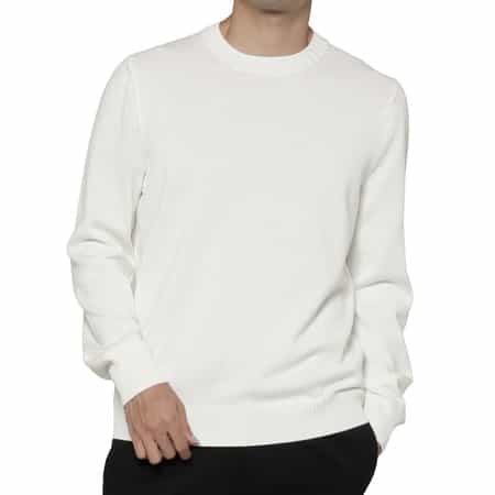 GRANSASSO＜グランサッソ＞ クルーネックコットンニットプルオーバー