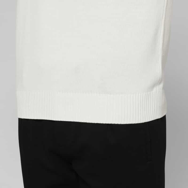 GRANSASSO GRANSASSO＜グランサッソ＞ クルーネックコットンニットプルオーバー WHITE