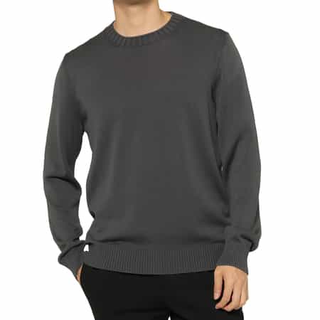 GRANSASSO＜グランサッソ＞ クルーネックコットンニットプルオーバー