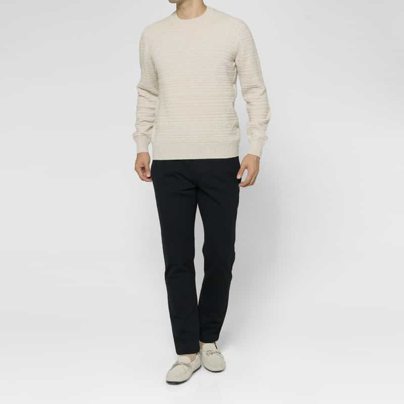GRANSASSO GRANSASSO＜グランサッソ＞ フェアアイル柄ニットプルオーバー WHITE