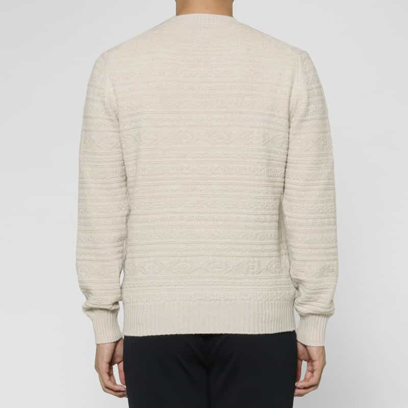 GRANSASSO GRANSASSO＜グランサッソ＞ フェアアイル柄ニットプルオーバー WHITE