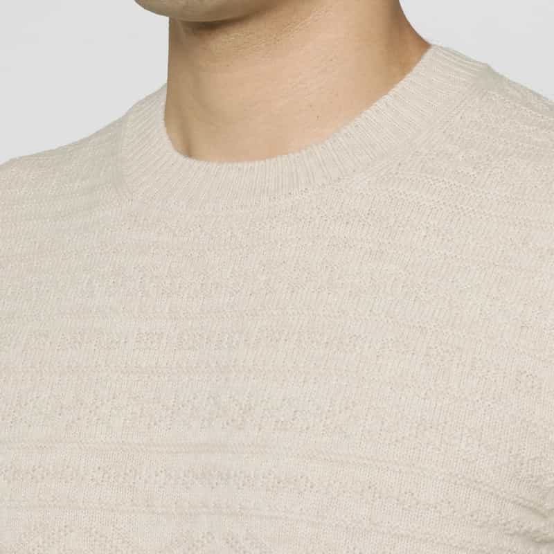 GRANSASSO GRANSASSO＜グランサッソ＞ フェアアイル柄ニットプルオーバー WHITE