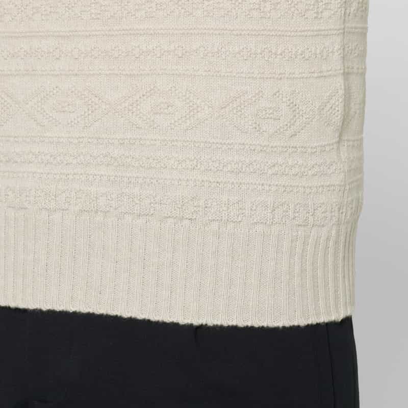 GRANSASSO GRANSASSO＜グランサッソ＞ フェアアイル柄ニットプルオーバー WHITE