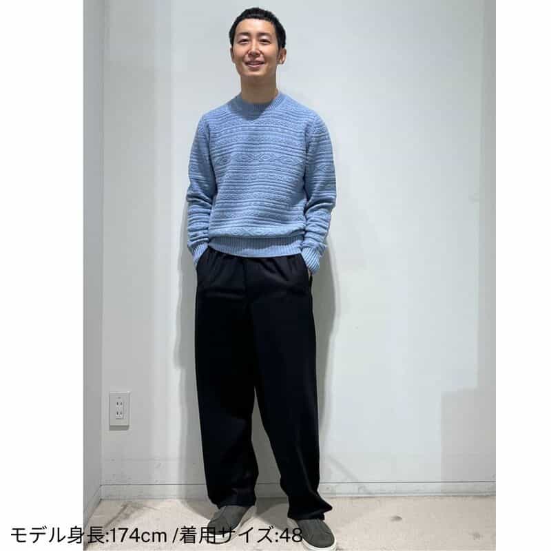 GRANSASSO GRANSASSO＜グランサッソ＞ フェアアイル柄ニットプルオーバー LIGHT BLUE