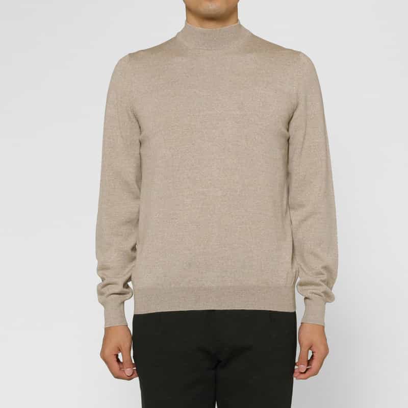 GRANSASSO GRANSASSO＜グランサッソ＞ モックネックニットプルオーバー BEIGE