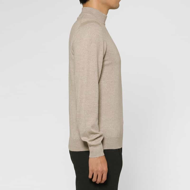 GRANSASSO GRANSASSO＜グランサッソ＞ モックネックニットプルオーバー BEIGE