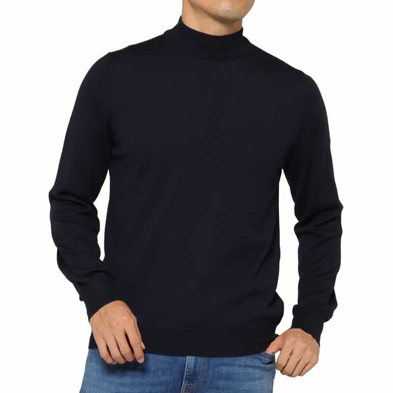 GRANSASSO GRANSASSO＜グランサッソ＞ モックネックニットプルオーバー NAVY