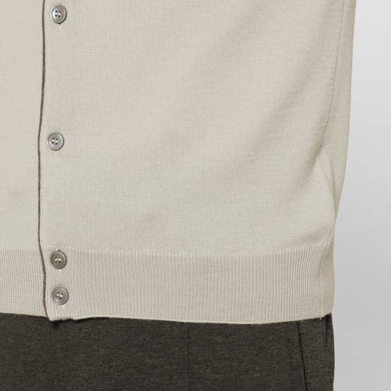 GRANSASSO GRANSASSO＜グランサッソ＞ スタンドカラーニットカーディガン IVORY