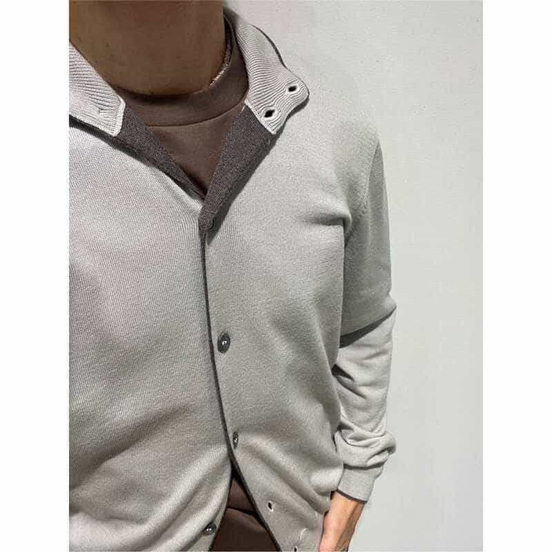 GRANSASSO GRANSASSO＜グランサッソ＞ スタンドカラーニットカーディガン IVORY