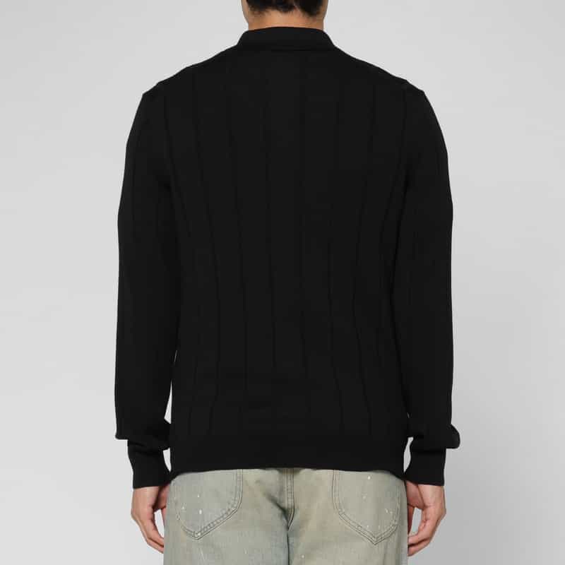 GRANSASSO GRANSASSO＜グランサッソ＞ ニットポロカーディガン BLACK