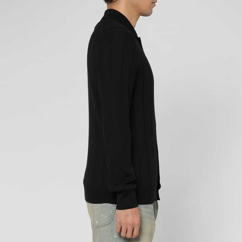 GRANSASSO GRANSASSO＜グランサッソ＞ ニットポロカーディガン BLACK