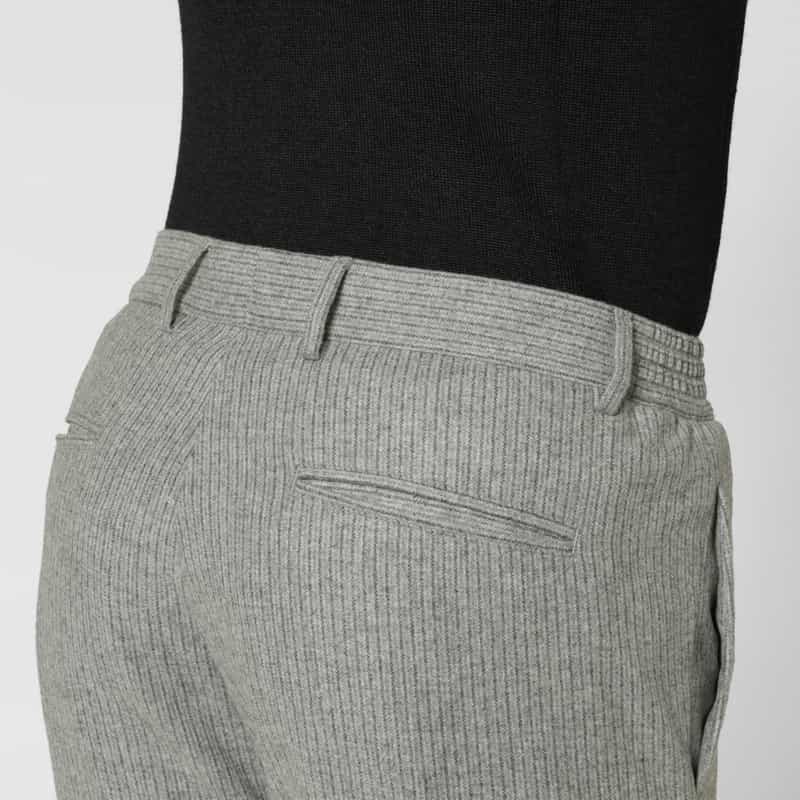 GIABSARCHIVIO GIABSARCHIVIO＜ジャブスアルキヴィオ＞ ウールサキソニー素材ストライプ柄テーパードパンツ“MASACCIO" LIGHT GRAY